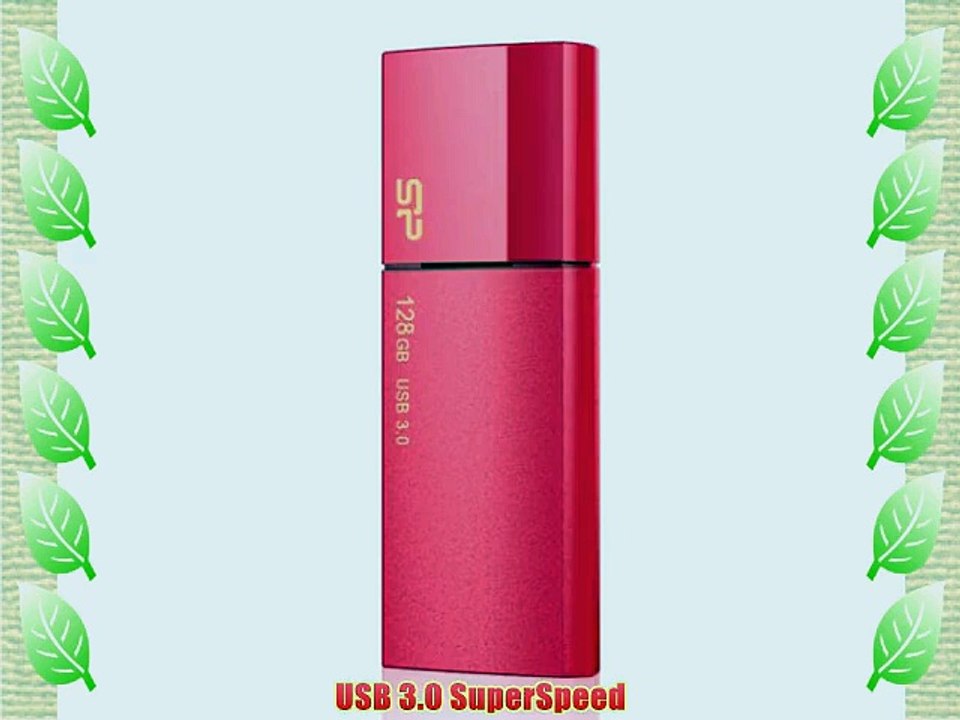 Silicon Power 128GB Blaze B05 USB 3.0 Retractable Flash Drive R/W upto 200/80 Mb/s Pink (SP128GBUF3B05V1H)