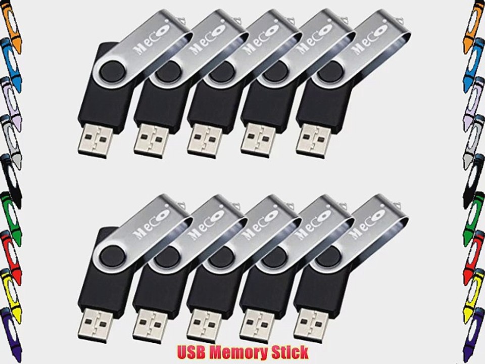 MECO 20Pcs 8GB 8G USB 2.0 Flash Drive Memory Stick Fold Storage Thumb Stick Pen Swivel Design