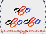 4pcs Bracelet Wristband High Speed 2gb USB Flash Drive Silicone (3 x 4pcs)