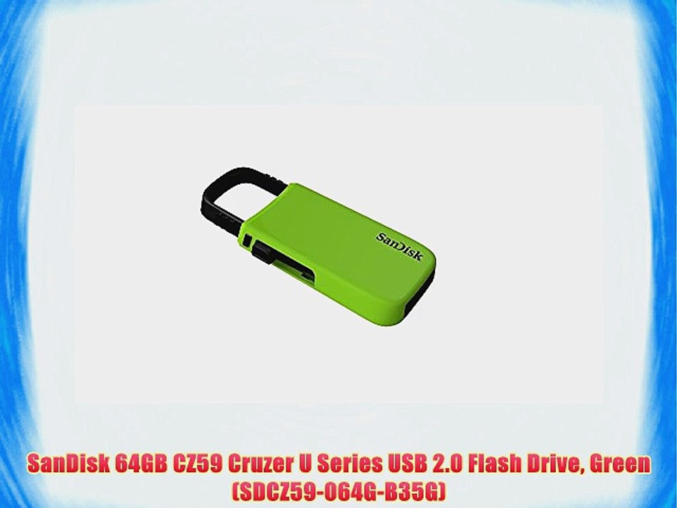 SanDisk 64GB CZ59 Cruzer U Series USB 2.0 Flash Drive Green (SDCZ59-064G-B35G)