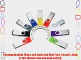 FbscTech 10PCS USB 2.0 Flash Drive Memory Stick Fold Storage Thumb Stick Pen U Disk Nice Swivel