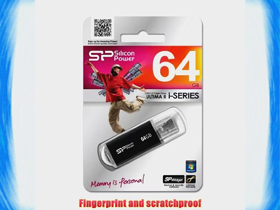 Silicon Power Ultima II I-Series 64GB USB 2.0 Flash Drive Black (SP064GBUF2M01V1K)