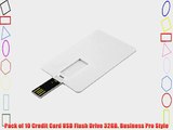 Enfain USB Flash Drive Pen Drive Memory Stick Pendrive- 10 Pack (32GB White Card)
