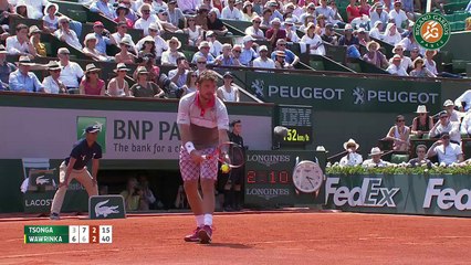 Amazing one handed backhand of Jo-Wilfriend Tsonga / 2015 French Open