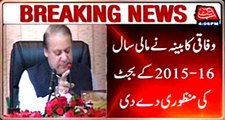 Federal Cabinet approves of fiscal year 2015-16 budget