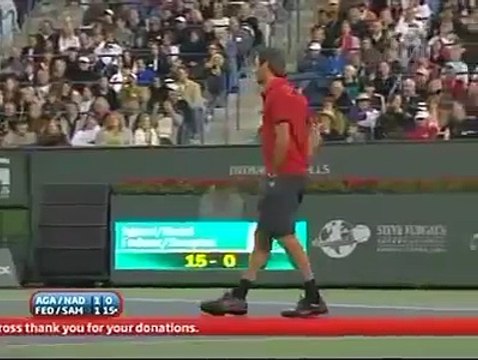 Tennis show Agassi , Nadal VS Sampras , Federer - Funny shot