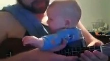 Daddy Sings Crying Baby to Sleep with a Lullaby!
