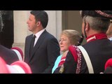 Roma - Arrivo a Palazzo Chigi del Presidente della Repubblica del Cile, Michelle Bachelet (04.06.15)