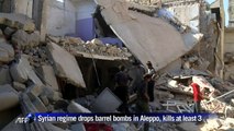 Three dead in regime barrel bombs on Aleppo in northern Syria