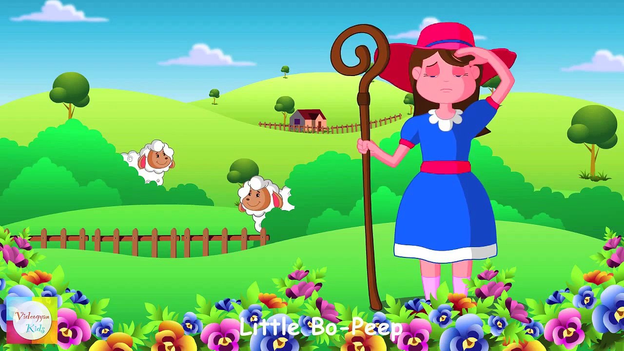 Little Bo Peep Has Lost Her Sheep Nursery Rhyme Cartoon Animation Songs ...