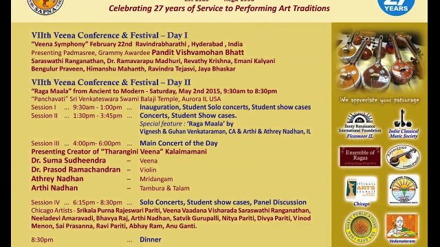 SAPNA: 7th VEENA CONFERENCE: “RAAGA MAALA”: PALLAVI SCHOOL OF MUSIC: RAGA KALYANI 1