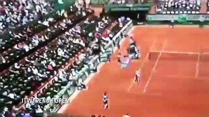 French Open  Plane shadow flying BACKWARDS caught on camera