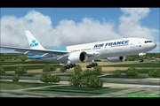 Air France KLM Boeing 777  landing at Amsterdam schiphol