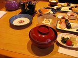 Japanese breakfast at Nogamihonkan Ryokan