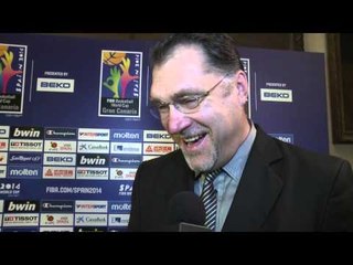 Arvydas SABONIS (Lithuania) Final Draw reaction