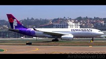 *RARE Taxi Pattern* Hawaiian Airlines Airbus A330-200 Takeoff San Diego