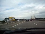 Corvette C6 Z06 accelerating on autobahn from 100km/h to 270km/h