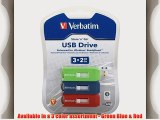 Verbatim Store 'n' Go 2 GB USB 2.0 Flash Drive 3 Pack 96981 (Red Blue Green) 2 GB