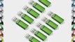 Litop Pack of 10 Green 2GB Metal Body USB Flash Drive USB 2.0 Memory Disk Multipack with 10