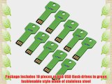 Litop? Pack of 10 Green 8GB Metal Key Shape USB Flash Drive USB 2.0 Memory Disk With 10 Protective