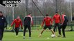 David Moyes Gets Stuck In During Manchester United Training As United Prepare For Olympiacos