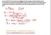 Revenue Maximizing #2 - Optimization Word Problem (Calculus) - SIMPLE explanation!!!