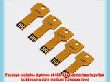 Litop? Pack of 5 Yellow 8GB Metal Key Shape USB Flash Drive USB 2.0 Memory Disk With 5 Protective