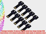 Litop? Pack of 10 Black 8GB Metal Key Shape USB Flash Drive USB 2.0 Memory Disk With 10 Protective