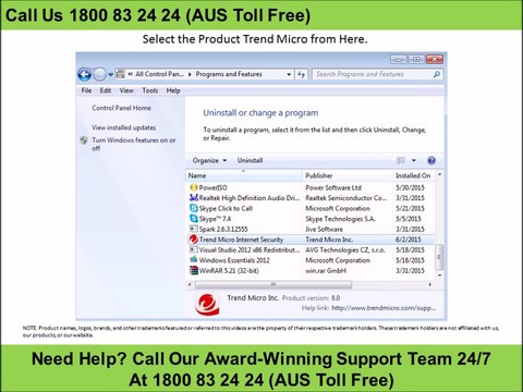 Learn How to uninstall Trend Micro AntiVirus - Dial 1800 83 24 24 for Prompt Help