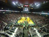 Soaring high inside the Bradley Center is the Milwaukee Bucks Blimp Cam