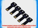 Litop? Pack of 5 Black 8GB Metal Key Shape USB Flash Drive USB 2.0 Memory Disk With 5 Protective