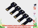 Litop? Pack of 5 Black 4GB Metal Key Shape USB Flash Drive USB 2.0 Memory Disk With 5 Protective