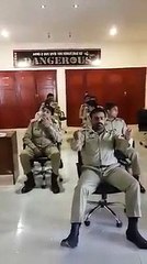 army officer enjoying and great fun