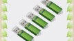 Litop Pack of 5 Green 2GB Metal Body USB Flash Drive USB 2.0 Memory Disk Multipack with 5 Free
