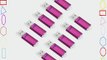 Litop Pack of 10 Hot Pink 4GB Metal Body USB Flash Drive USB 2.0 Memory Disk Multipack with