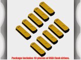 Litop 1GB Pack of 10 Yelow Digital Data Storage Traveler USB 2.0 Flash Drive Swivel Design