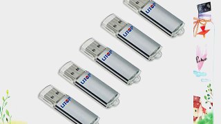 Litop Pack of 5 Silver Color 4GB Metal Body USB Flash Drive USB 2.0 Memory Disk Multipack with