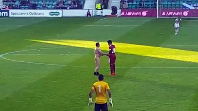 Streaker Invades Pitch Scotland v Qatar