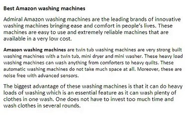 Amazong best washing machines