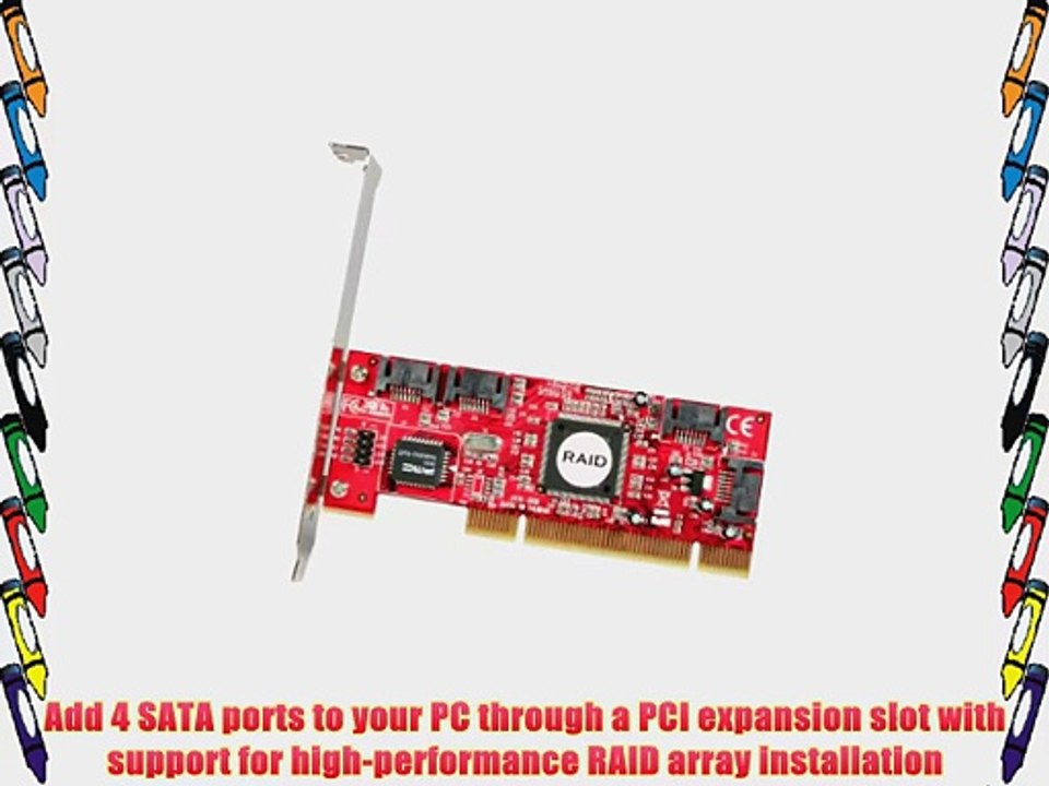 StarTech.com 4 Port PCI SATA RAID Controller Adapter Card PCISATA4R1