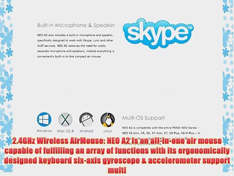 MINIX NEO A2 2.4GHz Wireless QWERTY Keyboard Air Mouse TV BOX Remote Control with Built-in