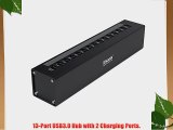 iDsonix? Aluminum Housing 13-Port High Speed USB3.0 Hub with 2 Super Fast Charging Ports(5V-1A/5V-2A)