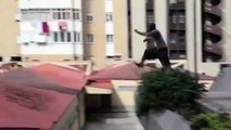 Amazing Parkour Skills - Awesome Black Boye Jumping on the Buildings - Must Must Watch and Share