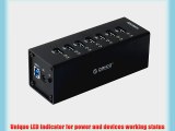 Super Speed 7 Port USB 3.0 HUB with Power Switch Aluminum alloy hub ORICO A3H7 (7ports (Black))