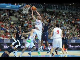 #FIBAU19 - USA v SRB: Block of the Game (N. MILUTINOV)
