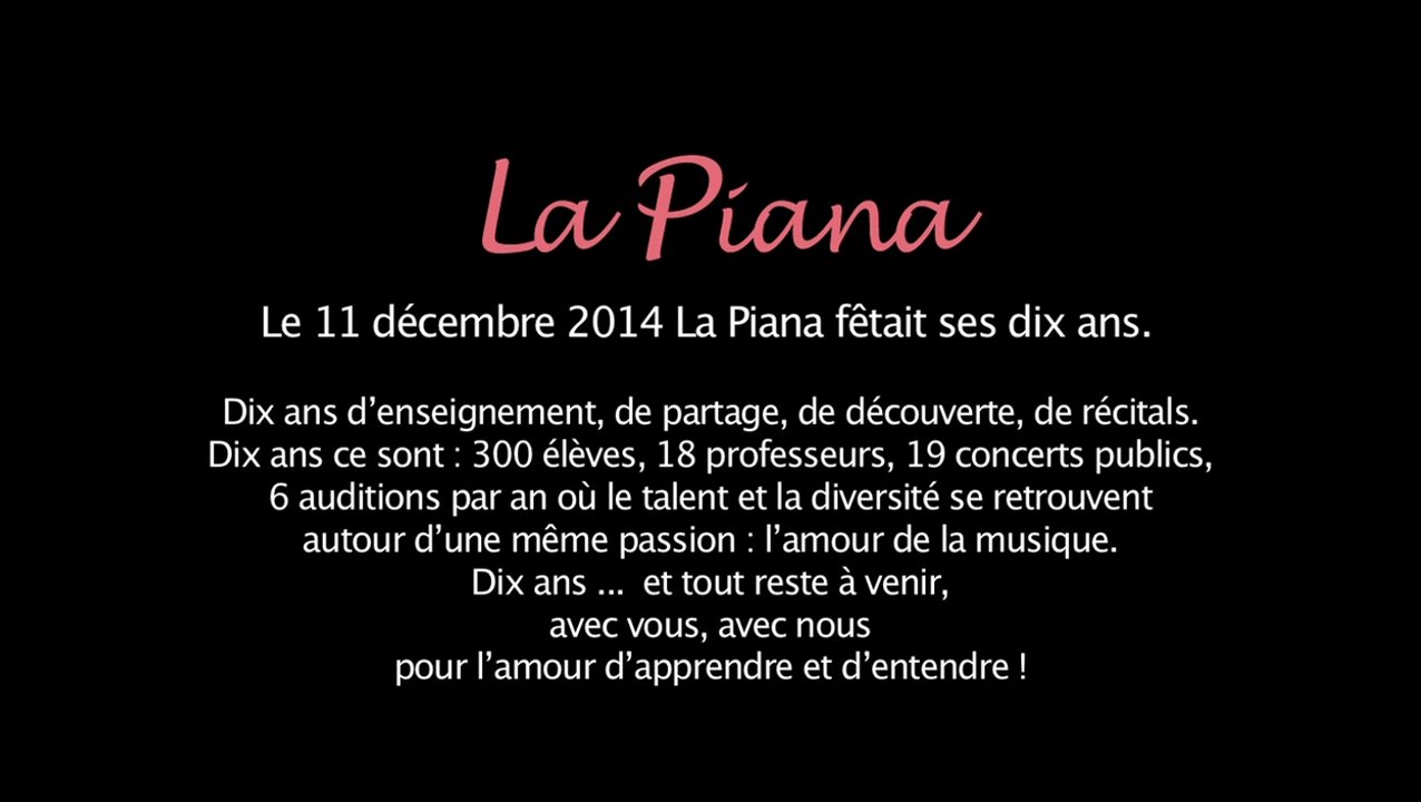 La Piana fête ses 10 ans  - Teaser