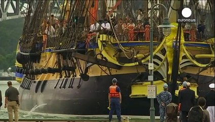 "L'Hermione" accoste à Yorktown aux Etats-Unis