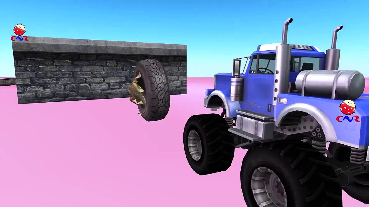 Police Monster Trucks CRAZY DINOSAUR. Truck For Children. Сartoons for kids. Monster truck