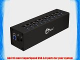 SIIG USB 3.0 10-Port Aluminum Hub with 12V/5A Power Adapter (JU-H00111-S1)