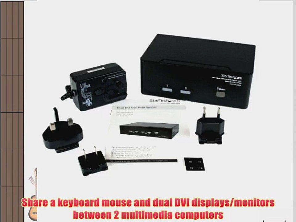 StarTech.com 2 Port Dual DVI USB KVM Switch with Audio and USB 2.0 Hub (SV231DD2DUA)